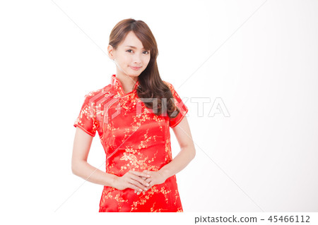 一個穿著中國服裝的女人 一個穿著中國服裝的女人 45466112
