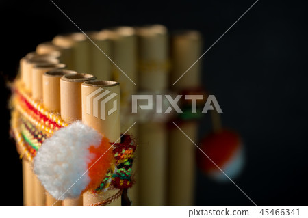 Peruvian musical instrument made of bamboo. 45466341