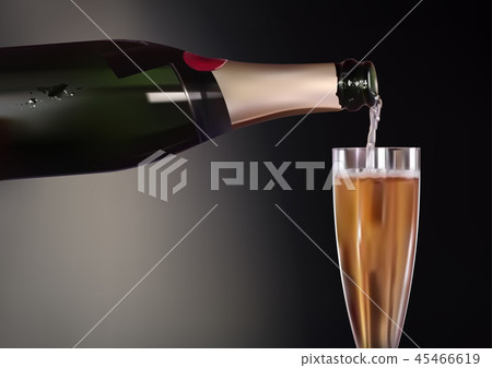 Champagne Bottle and Wineglass Background Champagne Bottle and Wineglass Background 45466619