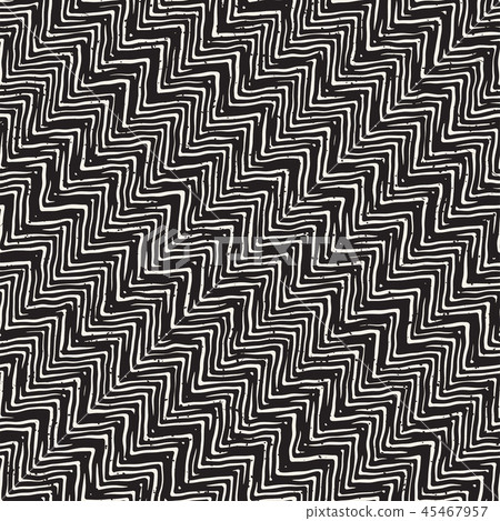 Simple ink geometric pattern. Monochrome black and white strokes background. Hand drawn ink texture Simple ink geometric pattern. Monochrome black and white strokes background. Hand drawn ink texture 45467957