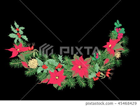 Christmas decoration, wreath made of fir branches 45468429