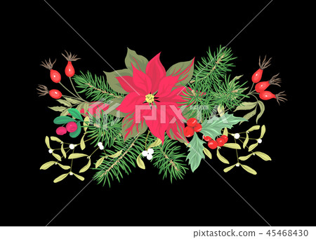 Christmas decoration, wreath made of fir branches 45468430