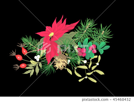 Christmas decoration, wreath made of fir branches Christmas decoration, wreath made of fir branches 45468432
