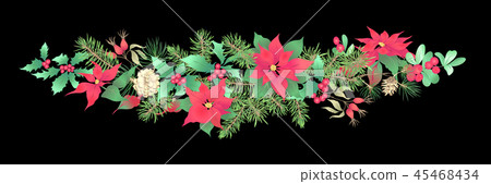 Christmas decoration, wreath made of fir branches Christmas decoration, wreath made of fir branches 45468434