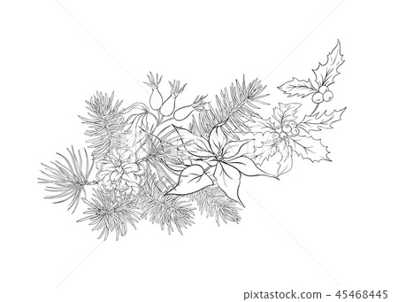 Christmas decoration, wreath made of fir branches 45468445