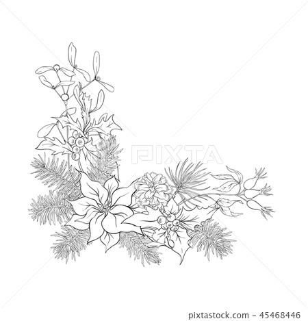 Christmas decoration, wreath made of fir branches Christmas decoration, wreath made of fir branches 45468446