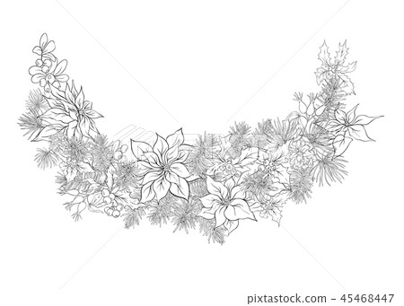 Christmas decoration, wreath made of fir branches 45468447