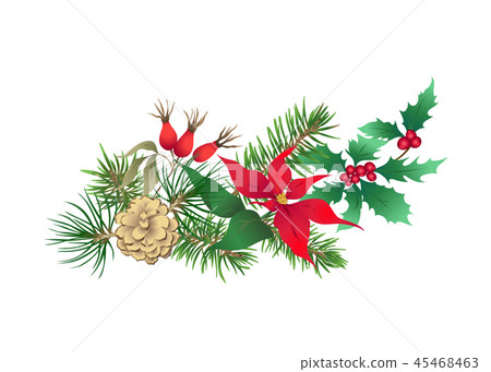 Christmas decoration, wreath made of fir branches - Stock Illustration ...