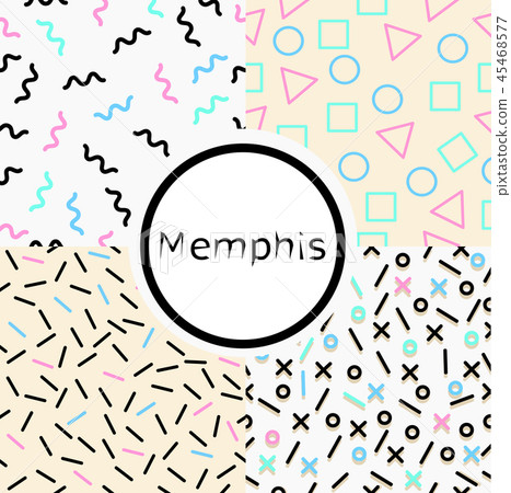 Collection Memphis seamless pattern Collection Memphis seamless pattern 45468577