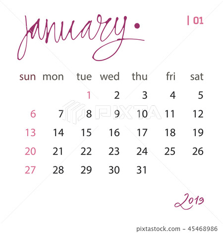 Calendar template set for 2019 year in one vector file. Business organizer design element for print Calendar template set for 2019 year in one vector file. Business organizer design element for print 45468986