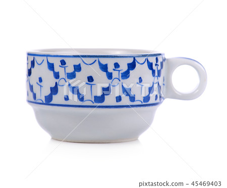 Ceramic cup isolated on white background. 45469403