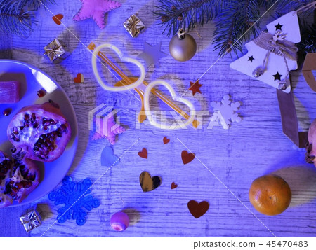 Decorative composition from Christmas decor on a w 45470483