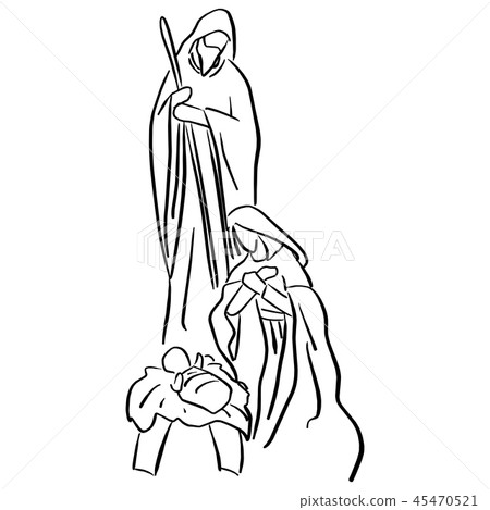 Christmas Christian Nativity Scene of baby Jesus  45470521