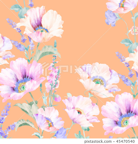 Elegant watercolor pink rose and peony flower Elegant watercolor pink rose and peony flower 45470540