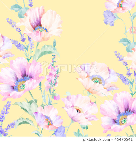 Elegant watercolor pink rose and peony flower Elegant watercolor pink rose and peony flower 45470541