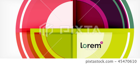 Modern geometric circles abstract background, colorful round shapes with shadow effects 45470610