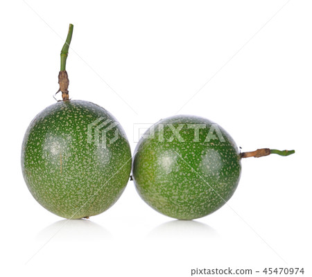 Green Passion fruit isolated on white background. 45470974