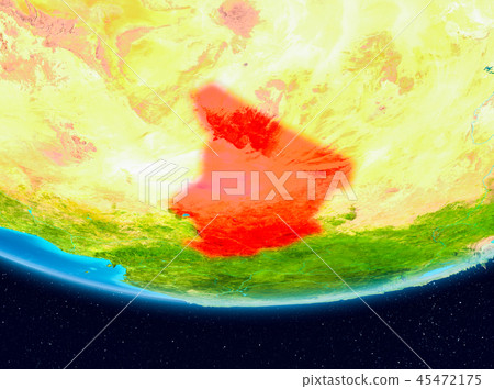Satellite view of Chad in red 45472175