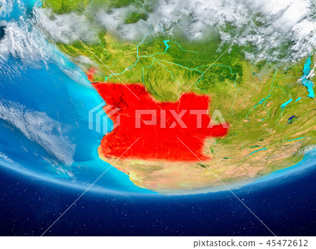 Angola on globe from space Angola on globe from space 45472612
