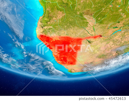 Namibia on globe from space Namibia on globe from space 45472613