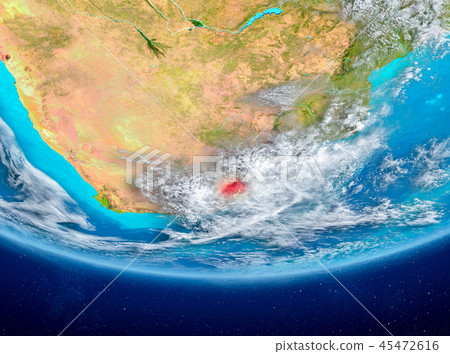 Lesotho on globe from space Lesotho on globe from space 45472616