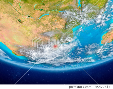 Swaziland on globe from space Swaziland on globe from space 45472617
