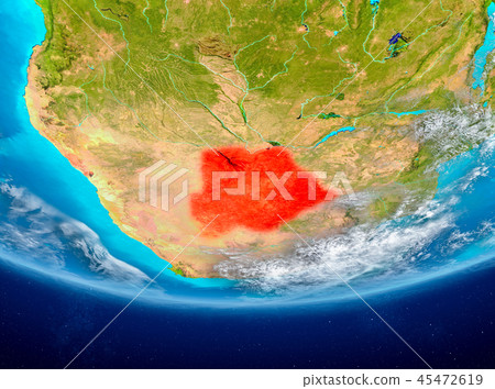 Botswana on globe from space Botswana on globe from space 45472619