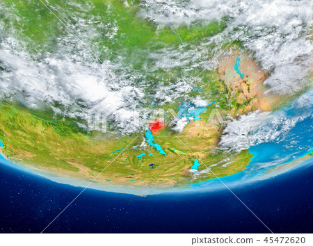 Burundi on globe from space Burundi on globe from space 45472620