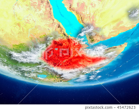 Ethiopia on globe from space Ethiopia on globe from space 45472623