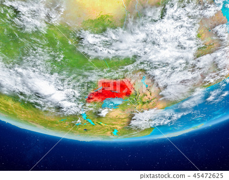 Uganda on globe from space Uganda on globe from space 45472625