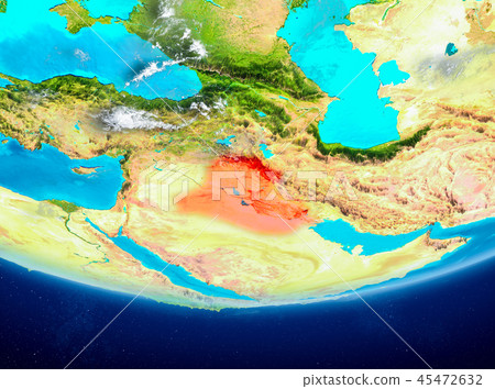 Iraq on globe from space Iraq on globe from space 45472632