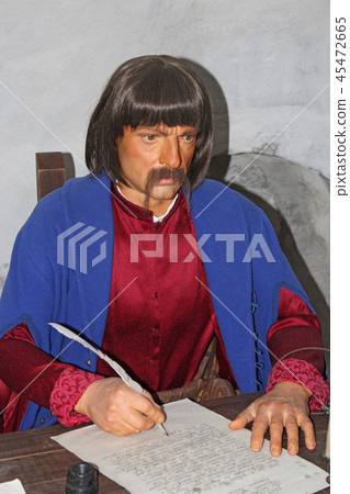 Wax figure of old clerk in museum of Baturin 45472665