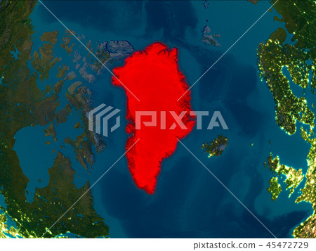 Greenland in red at night Greenland in red at night 45472729