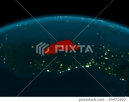 Orbit view of Burkina Faso at night Orbit view of Burkina Faso at night 45472802