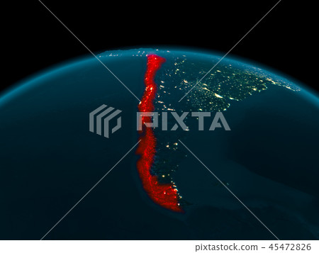 Orbit view of Chile at night Orbit view of Chile at night 45472826