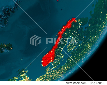 Norway from space at night 45472846