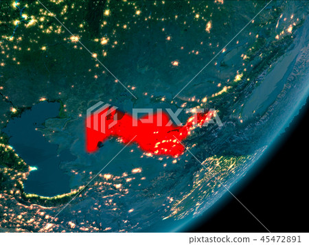 Uzbekistan from space at night 45472891