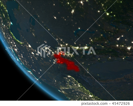 Tajikistan at night from orbit 45472926