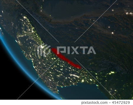 Nepal at night from orbit 45472929