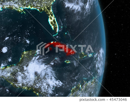 Night over Cuba on Earth 45473046