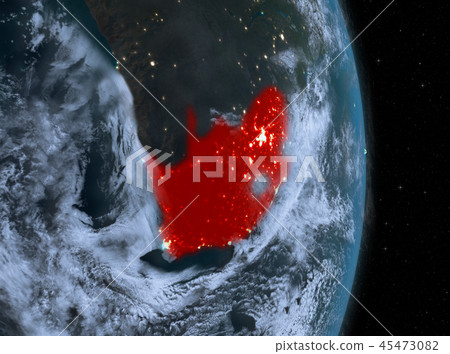 Night over South Africa on Earth 45473082