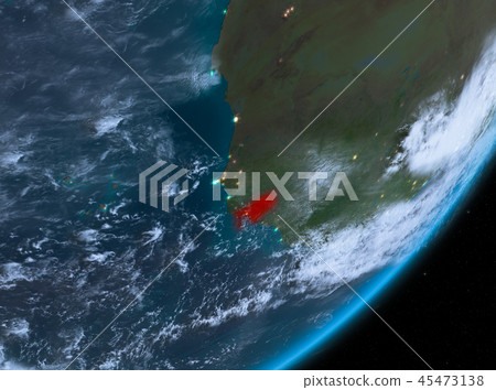 Orbit view of Guinea-Bissau at night Orbit view of Guinea-Bissau at night 45473138