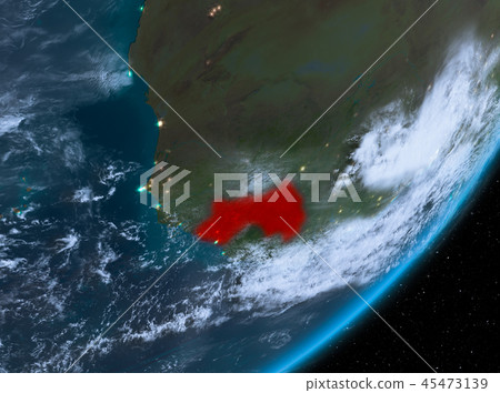 Orbit view of Guinea at night Orbit view of Guinea at night 45473139