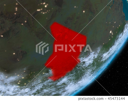 Orbit view of Chad at night 45473144