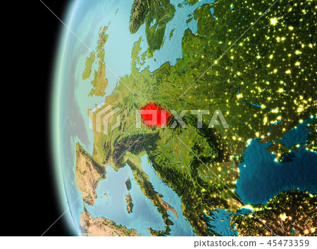 Evening view of Czech republic on Earth Evening view of Czech republic on Earth 45473359