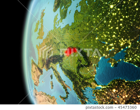 Evening view of Slovakia on Earth Evening view of Slovakia on Earth 45473360
