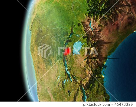 Evening view of Rwanda on Earth Evening view of Rwanda on Earth 45473389