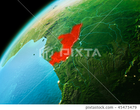 Congo from space in evening 45473479