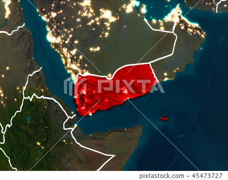 Map of Yemen at night Map of Yemen at night 45473727