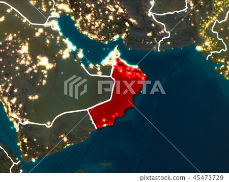 Map of Oman at night Map of Oman at night 45473729